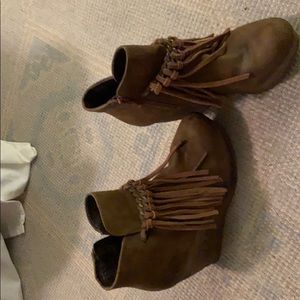 Sbicca brown Wedge ankle  boots